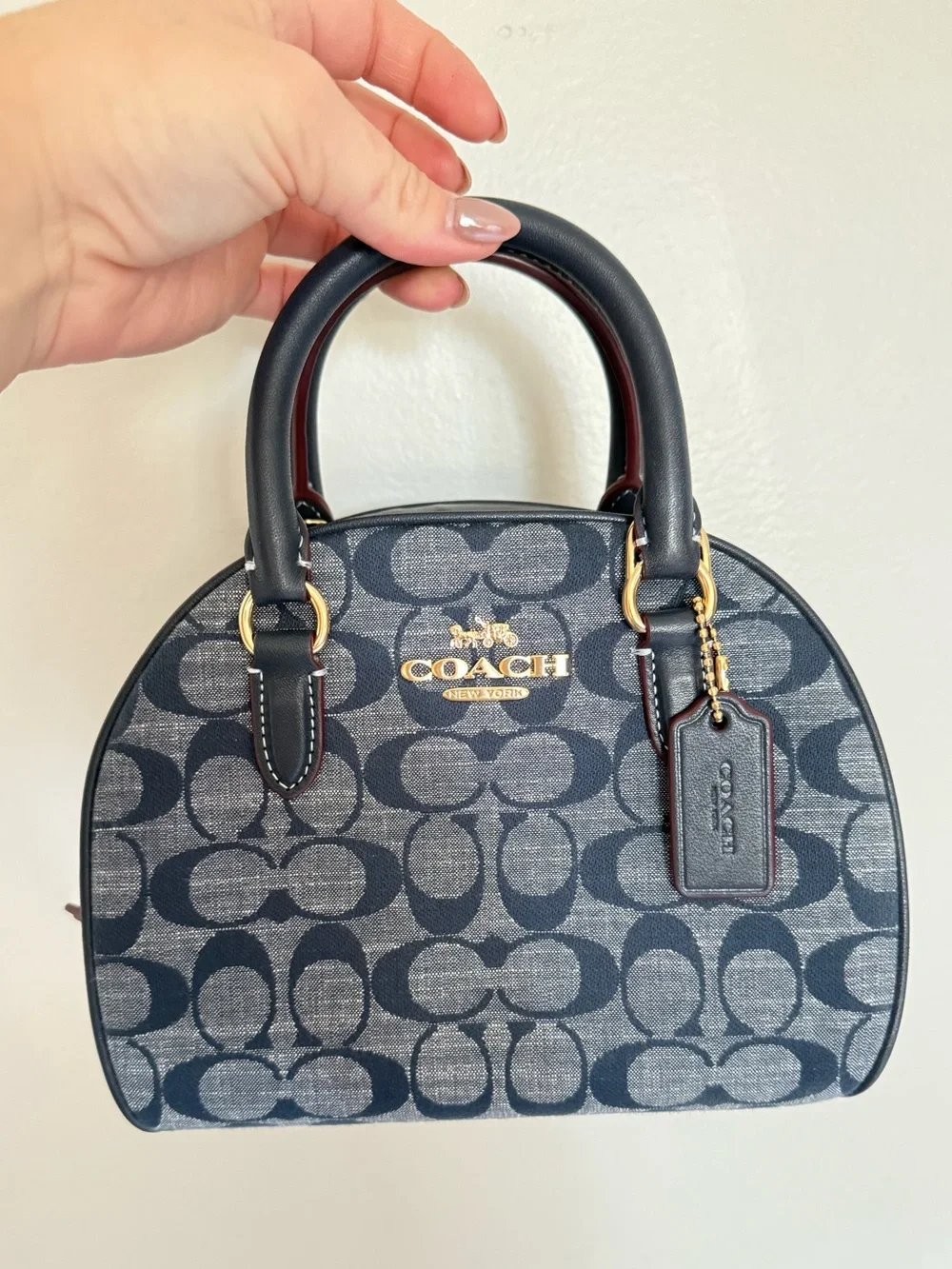 Coach Signature Dome Satchel in Denim